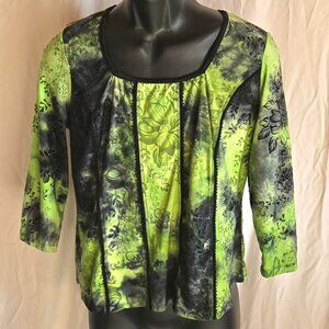 Sami & JO Green & Black Size XL Blouse/Top